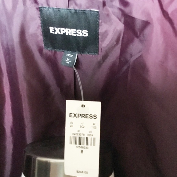 Express Faux Fur Teddy Coat New Retails For $400 Burgundy - Picture 5 of 6